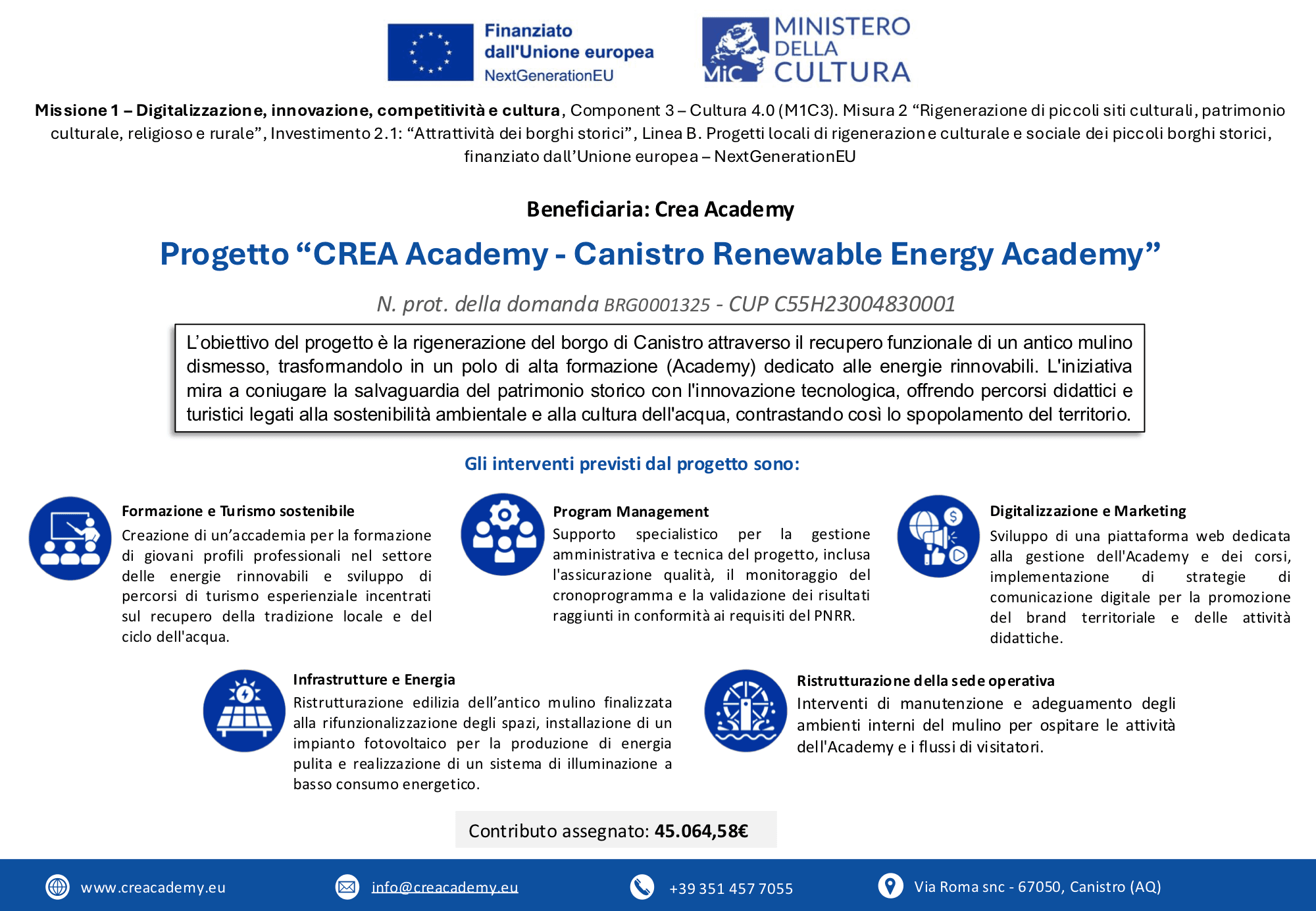 Poster Crea Academy - Finanziamento PNRR